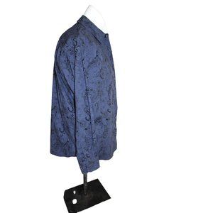 Polo Club /Long sleeved button up/ (Size S)/ Blue with Black Paisley